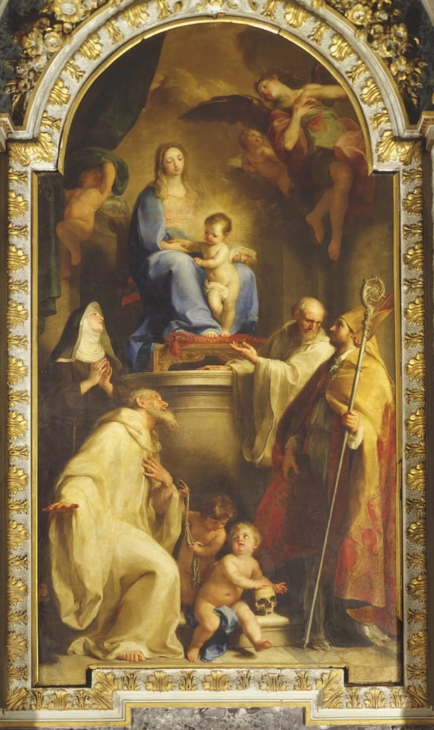 Madonna e la famiglia dei Beati Gabrielli - Chiesa di San Gregorio al Celio, Roma, Batoni Pompeo
